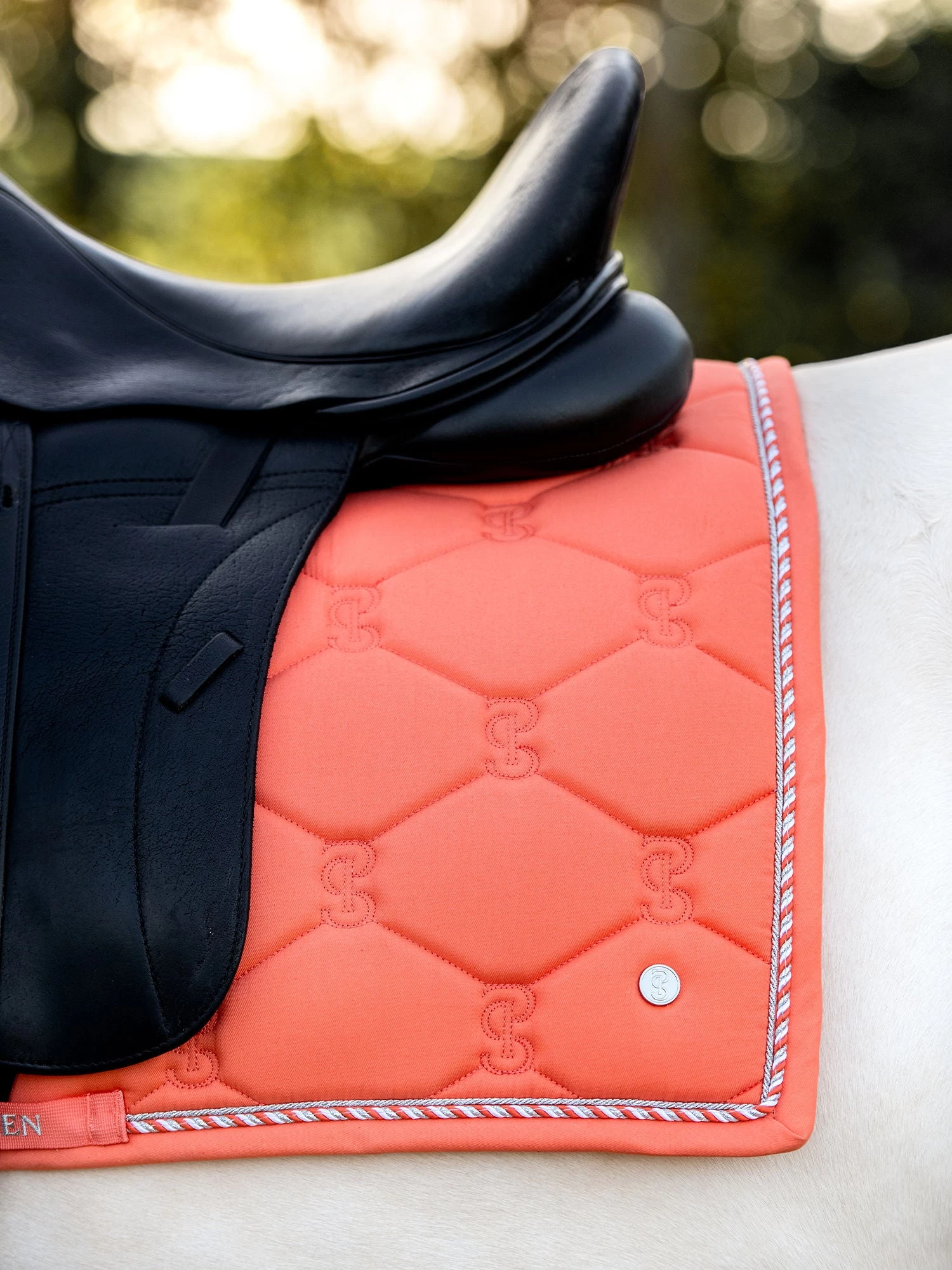 PS Of Sweden Cotton Signature Dressage Saddle Pad Coral - Image 4