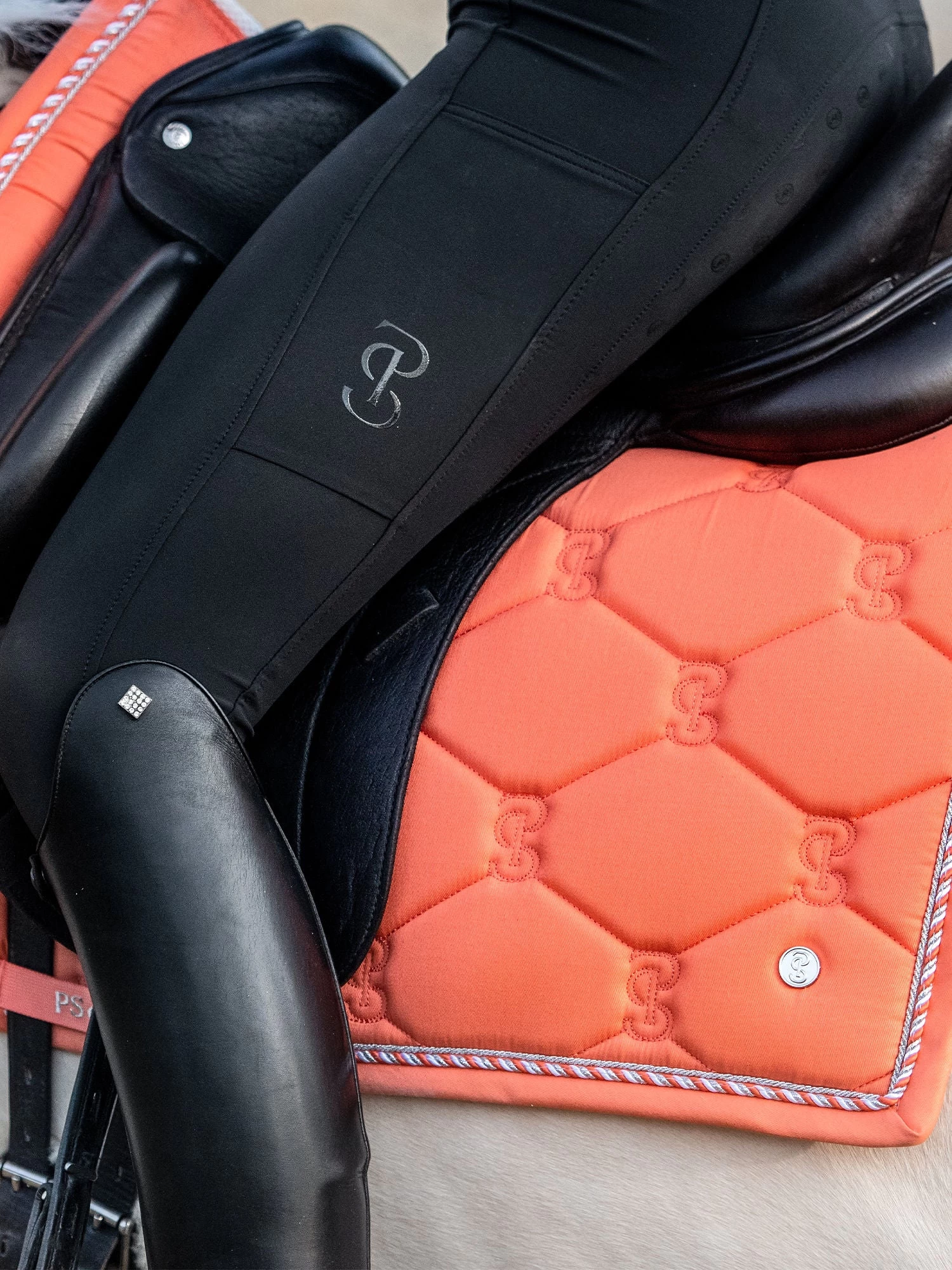 PS Of Sweden Cotton Signature Dressage Saddle Pad Coral - Image 2
