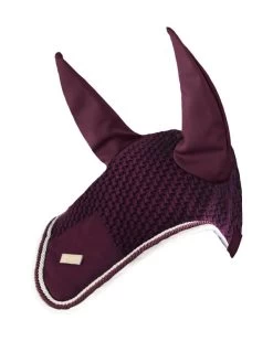 Equestrian Stockholm Ear Bonnet Purple White Edge