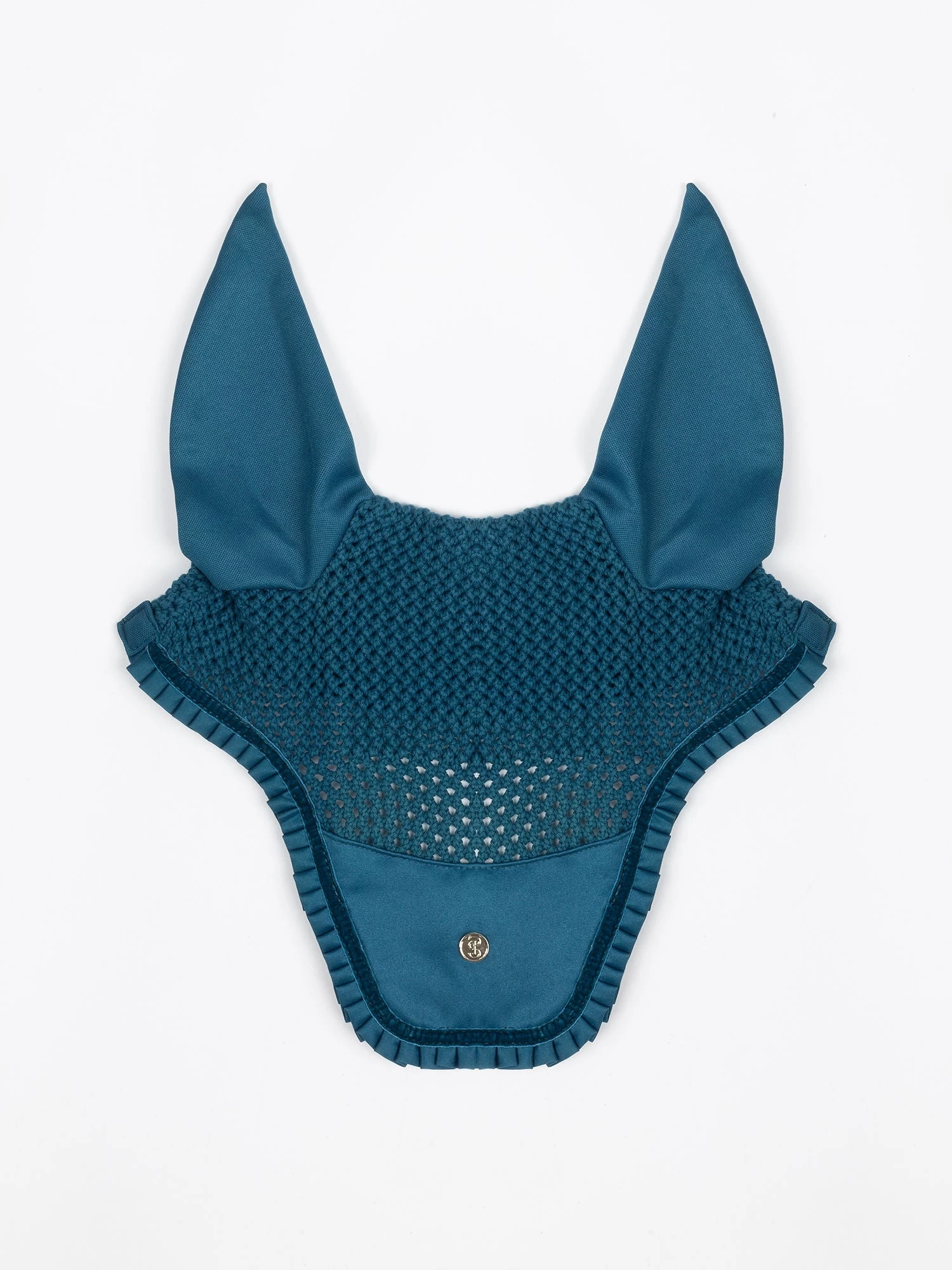 PS Of Sweden Ruffle Ear Bonnet Petrol Blue