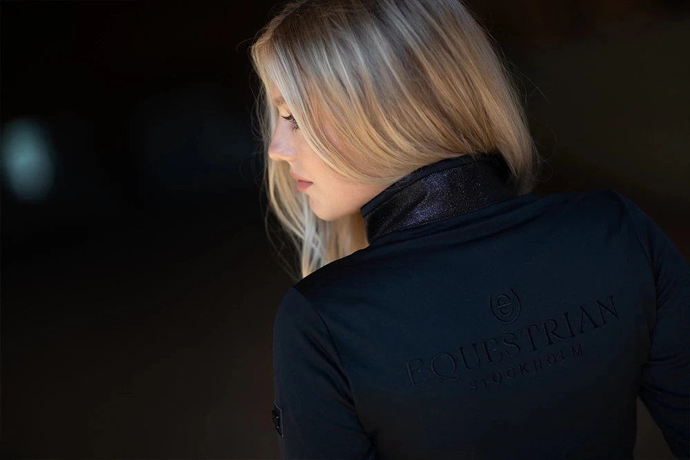 Equestrian Stockholm Fleece Jacket All Black Glimmer - Image 3