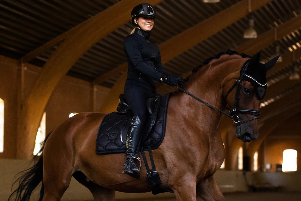 Equestrian Stockholm Fleece Jacket All Black Glimmer - Image 2