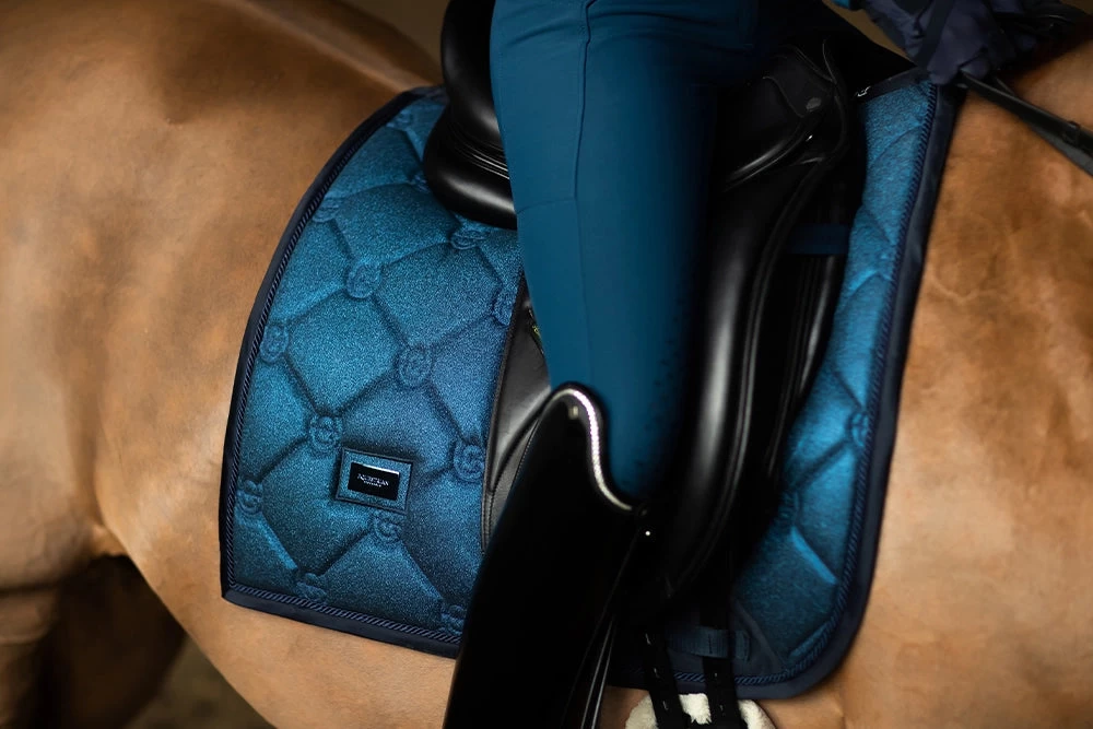 Equestrian Stockholm Dressage Saddle Pad Blue Meadow Glimmer - Image 2