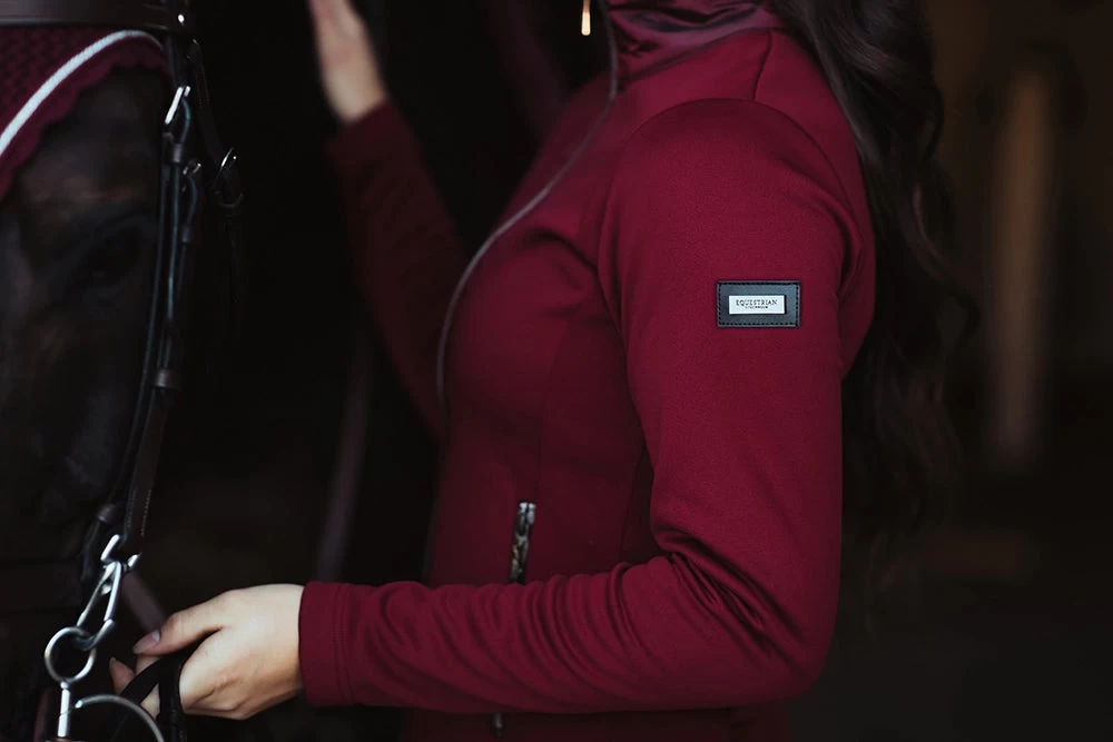 Equestrian Stockholm Fleece Jacket Bordeaux - Image 3