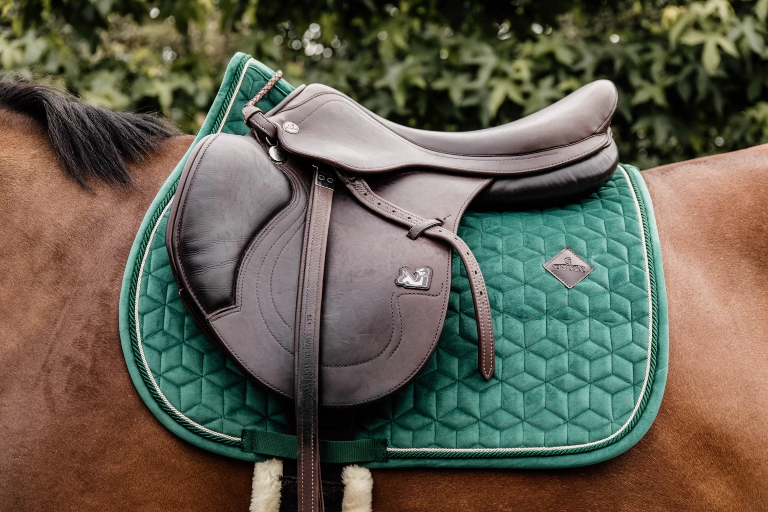 Kentucky Velvet Jump Saddle Pad Dark Green - Image 2