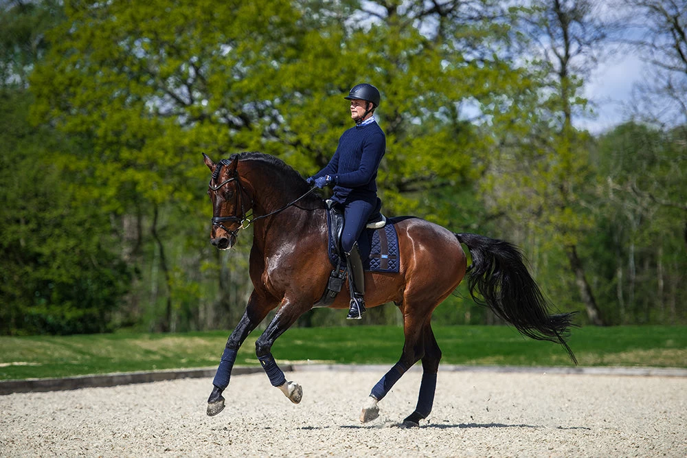Equestrian Stockholm Dressage Saddle Pad Navy No Boundaries - Image 2