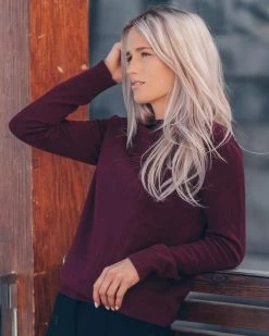 Fager Charlie Cashmere & Merino Wool Sweater Burgundy