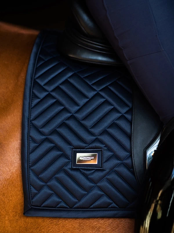 Equestrian Stockholm Maze Dressage Saddle Pad Modern Tech Navy - Image 2