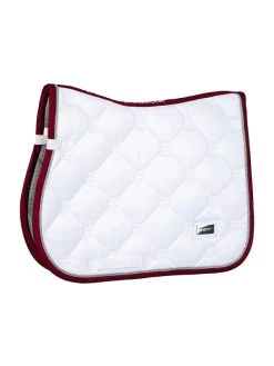 Equestrian Stockholm Jump Saddle Pad White Perfection Bordeaux